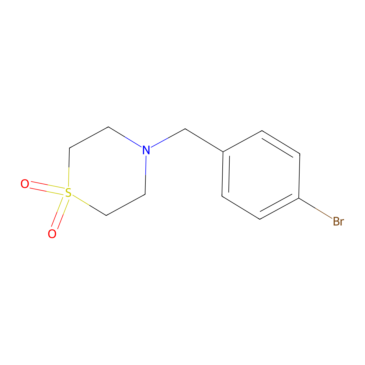 4-(4-Bromo-benzyl)-thiomorpholine 1,1-dioxide molecular structure, CAS 1044924-09-5