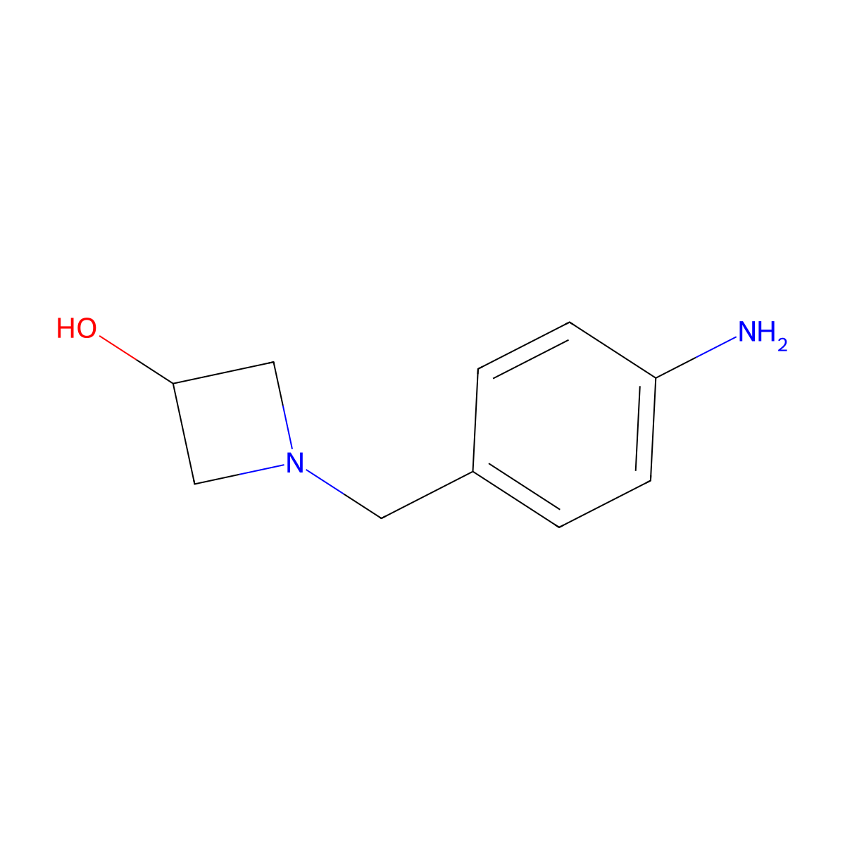 1-[(4-Aminophenyl)methyl]-3-azetidinol molecular structure, CAS 1044926-69-3
