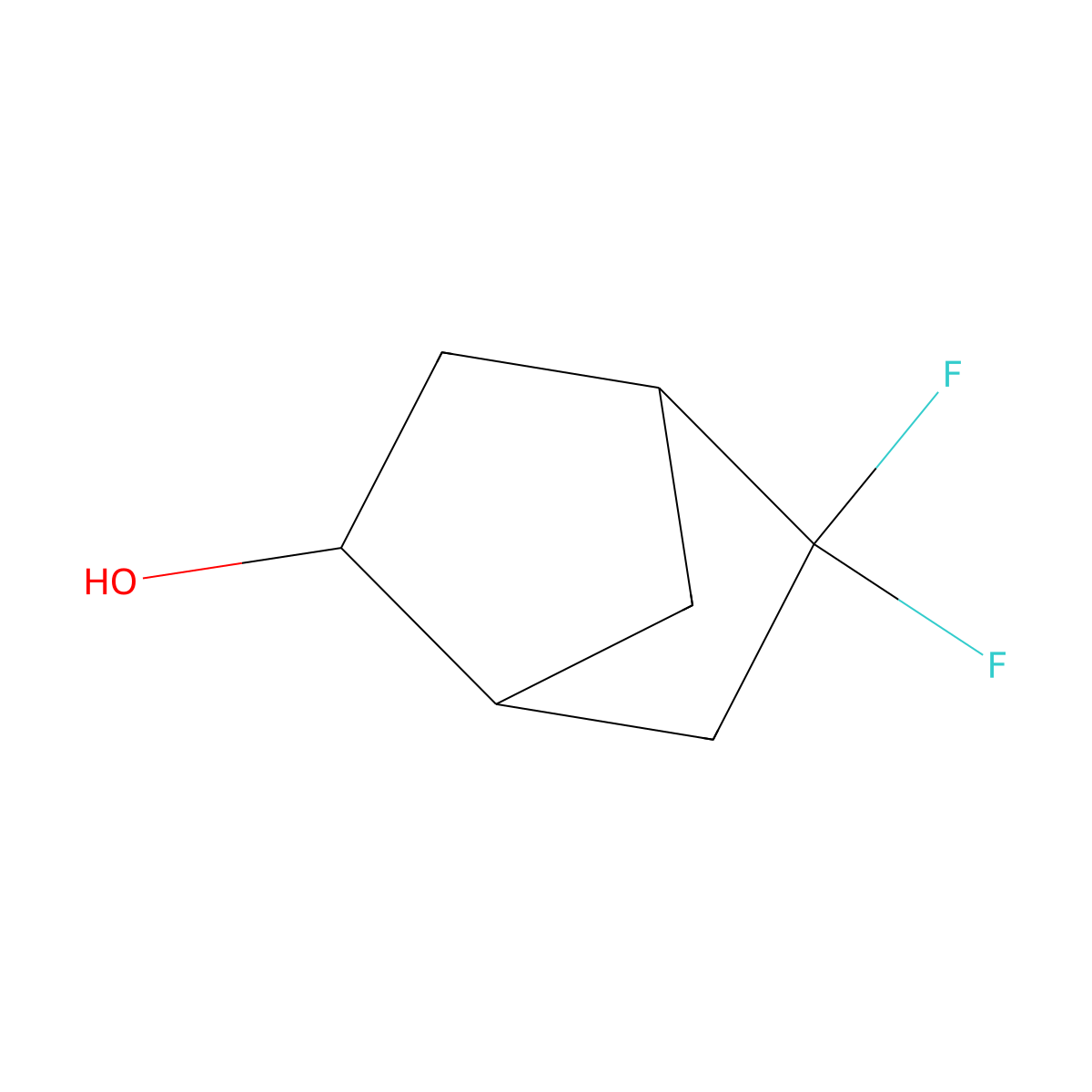 rac-(1R,2R,4R)-5,5-difluorobicyclo(2.2.1)heptan-2-ol molecular structure, CAS 1044942-90-6