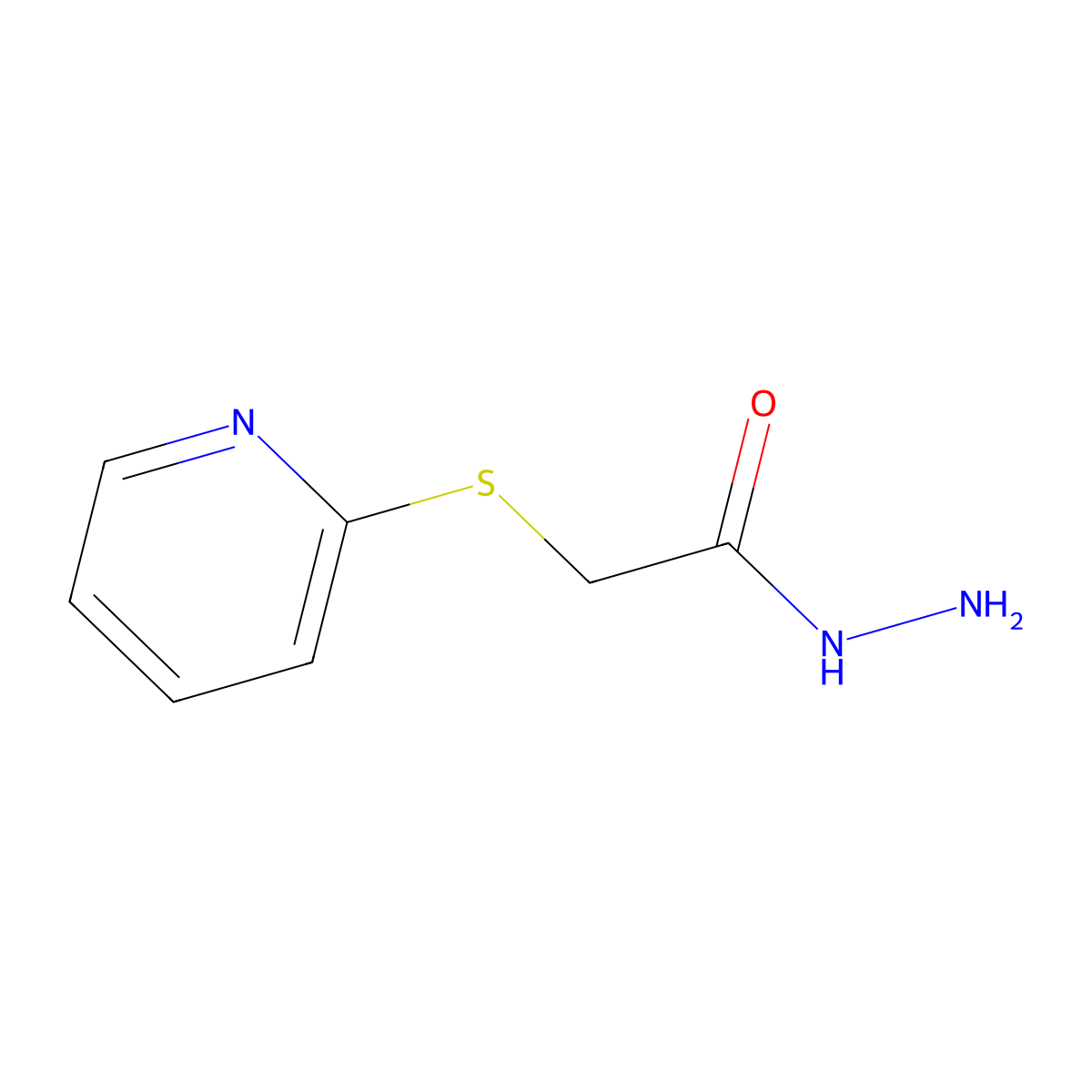 2-(Pyridin-2-ylthio)acetohydrazide molecular structure, CAS 104496-91-5