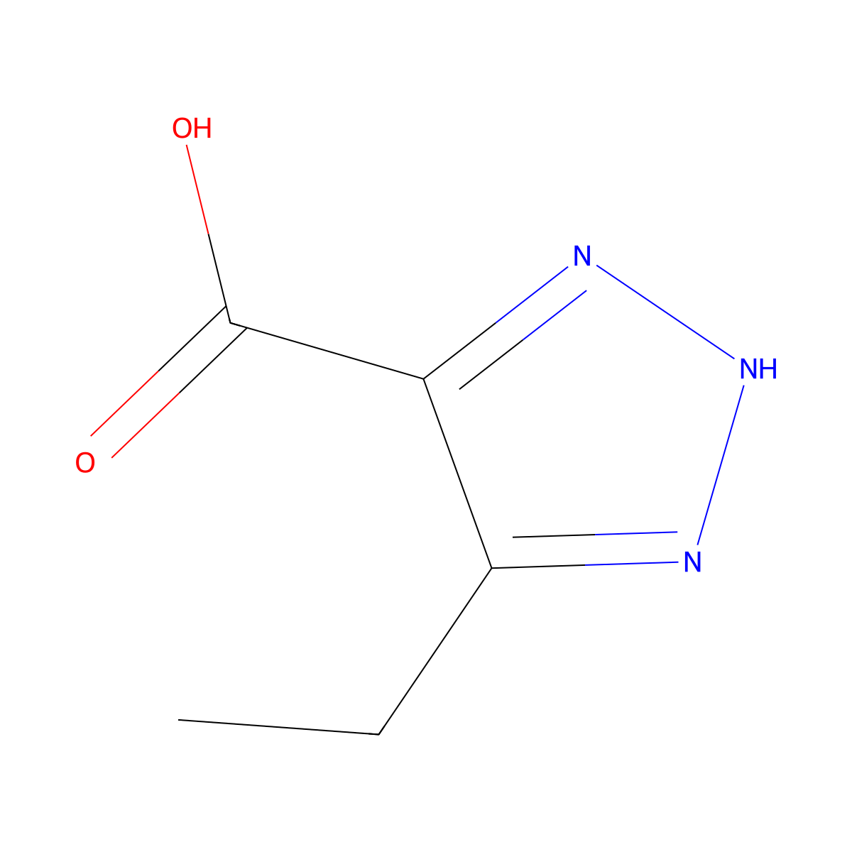 5-ethyl-1H-1,2,3-triazole-4-carboxylic acid molecular structure, CAS 104497-05-4