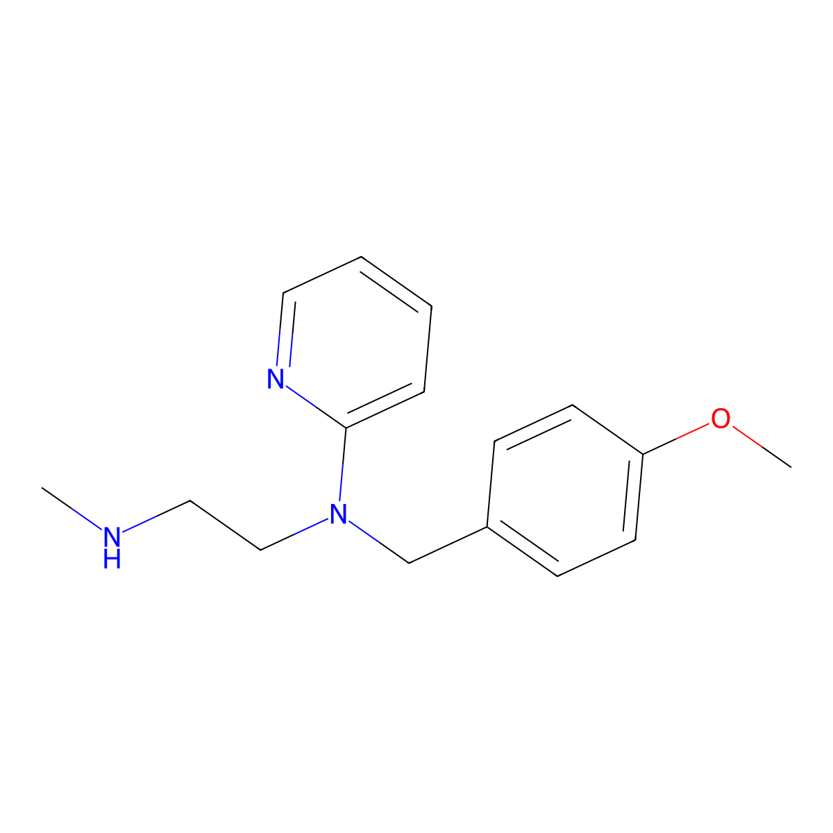 2-[(2-Methylaminoethyl)(P-Methoxybenzyl)Amino]Pyridine molecular structure, CAS 104499-47-0