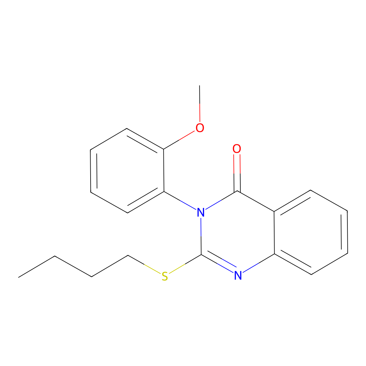 2-(butylthio)-3-(2-methoxyphenyl)quinazolin-4(3H)-one molecular structure, CAS 1045-79-0