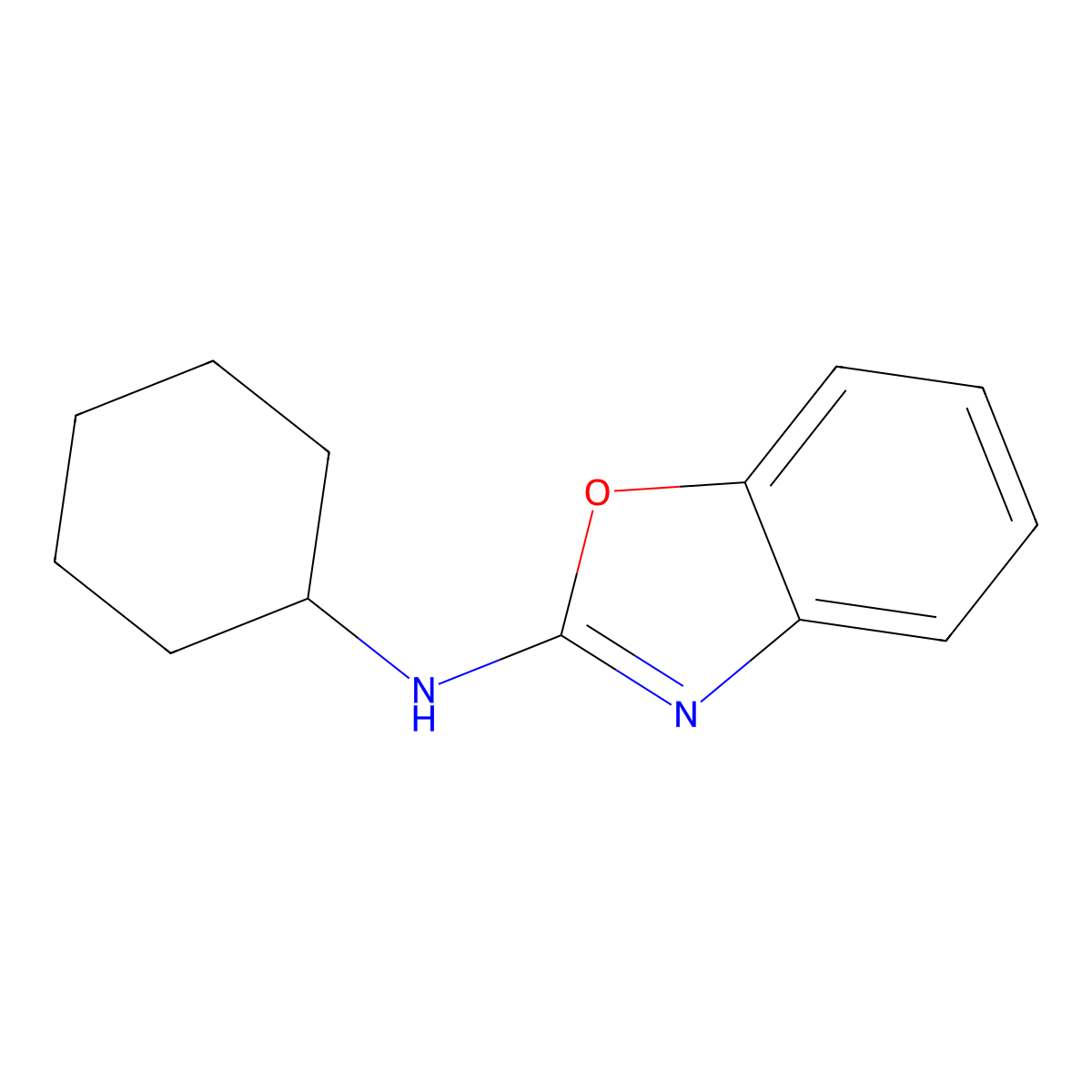 2-Benzoxazolamine, N-cyclohexyl- molecular structure, CAS 10450-11-0