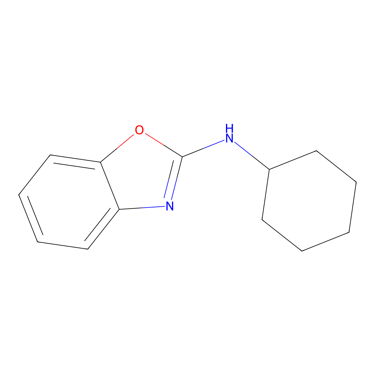 2-Benzoxazolamine, N-cyclohexyl- molecular structure, CAS 10450-11-0