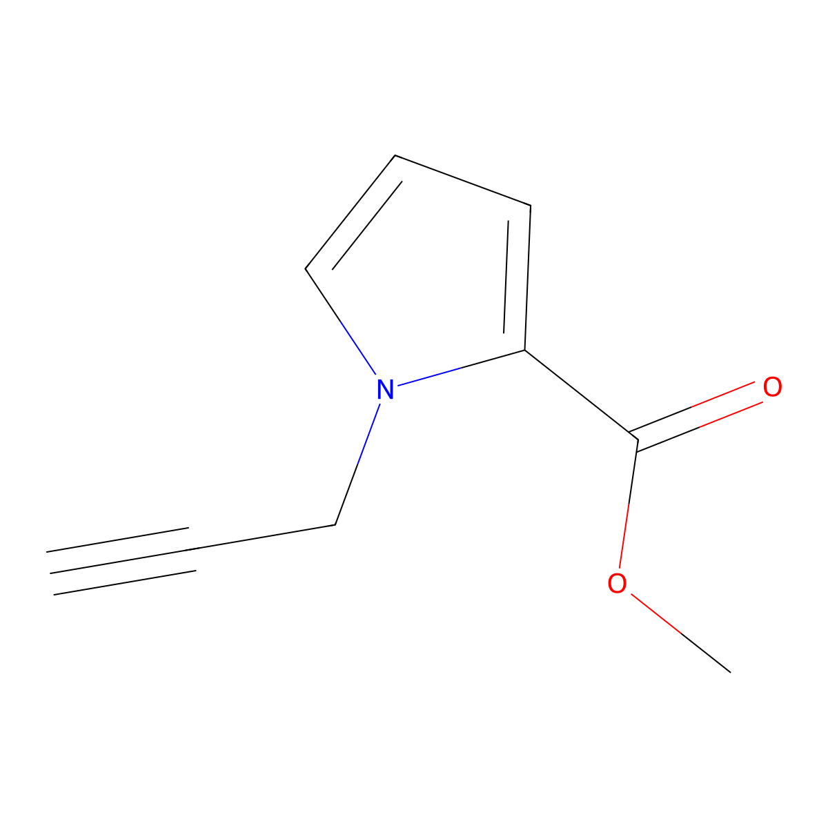 methyl 1-(prop-2-yn-1-yl)-1H-pyrrole-2-carboxylate molecular structure, CAS 104501-20-4