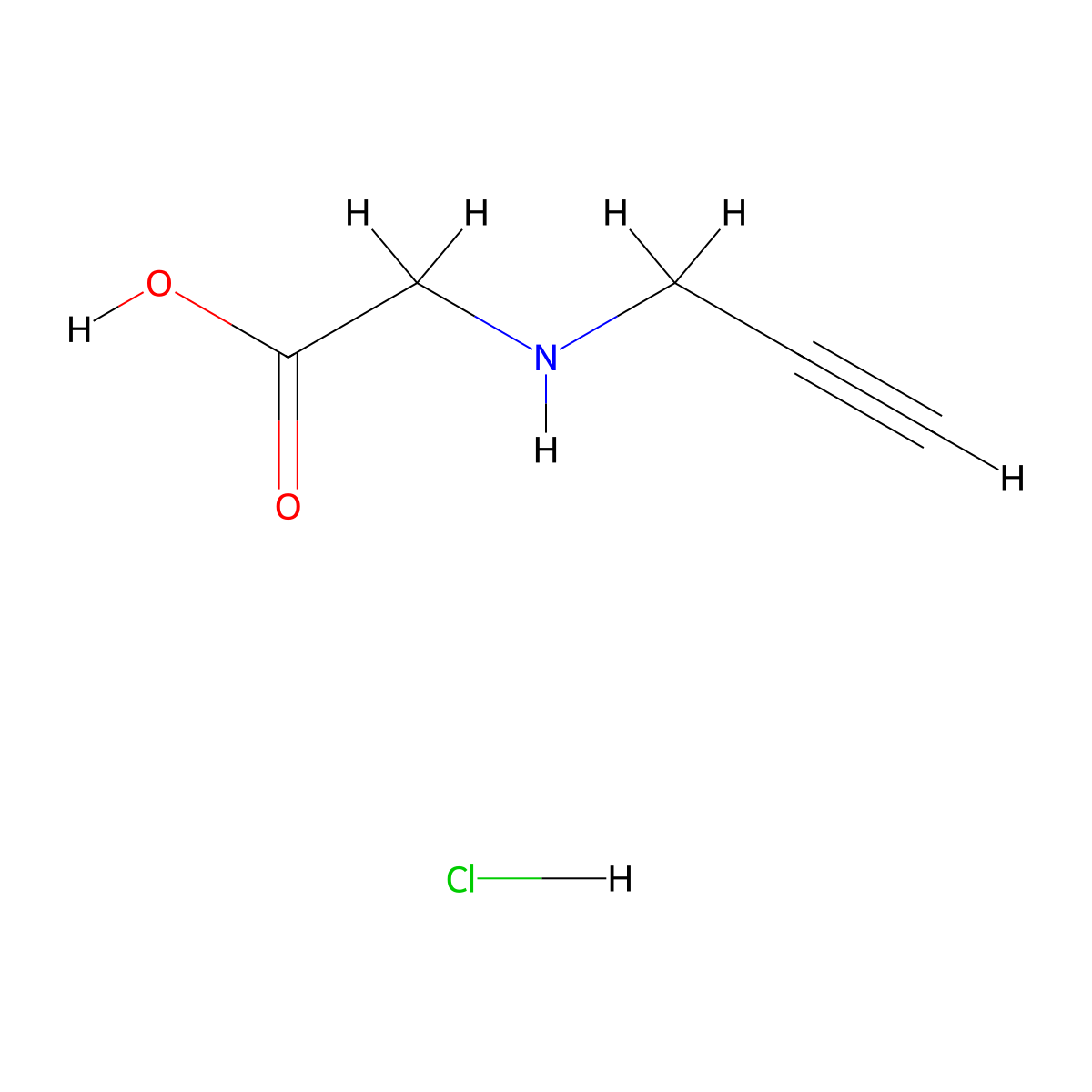 2-[(Prop-2-yn-1-yl)amino]acetic acid hydrochloride molecular structure, CAS 104501-33-9