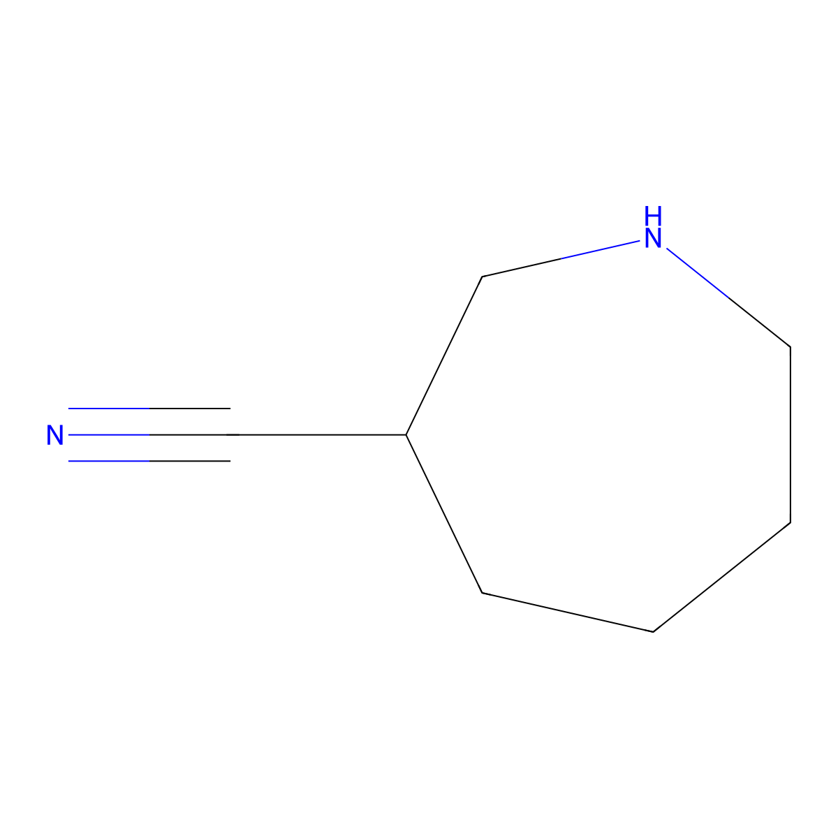 Azepane-3-carbonitrile molecular structure, CAS 104502-17-2