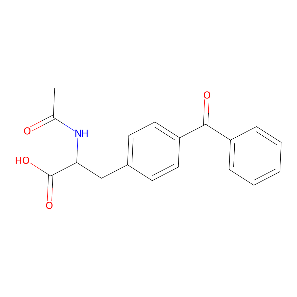 2-Acetamido-3-(4-benzoylphenyl)propanoic acid molecular structure, CAS 104504-40-7