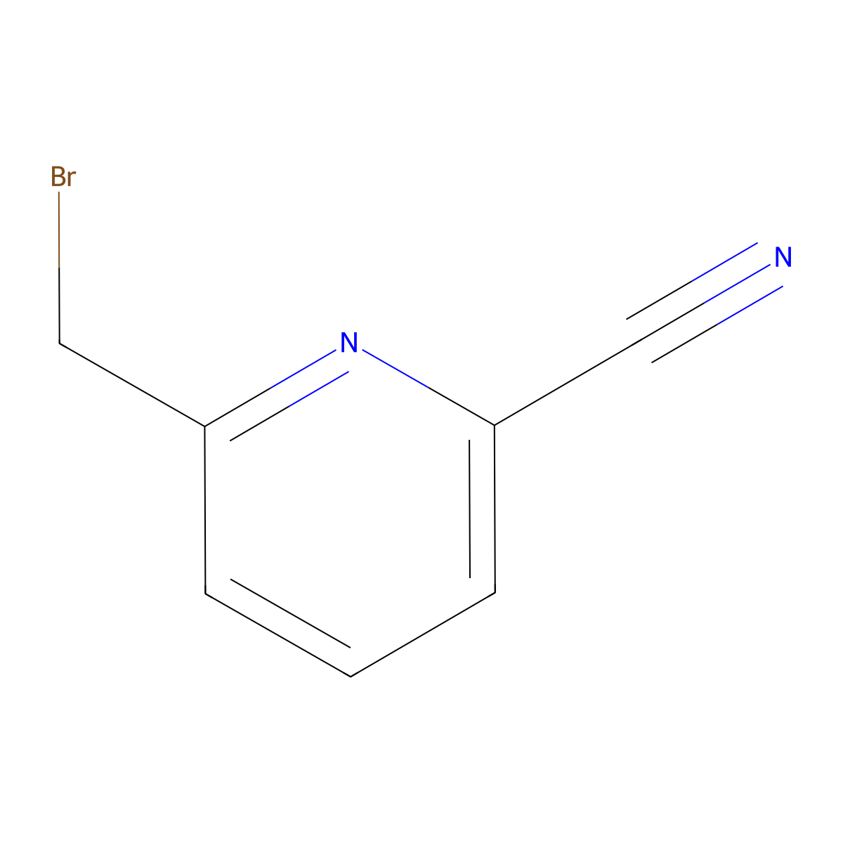 6-(Bromomethyl)pyridine-2-carbonitrile molecular structure, CAS 104508-24-9