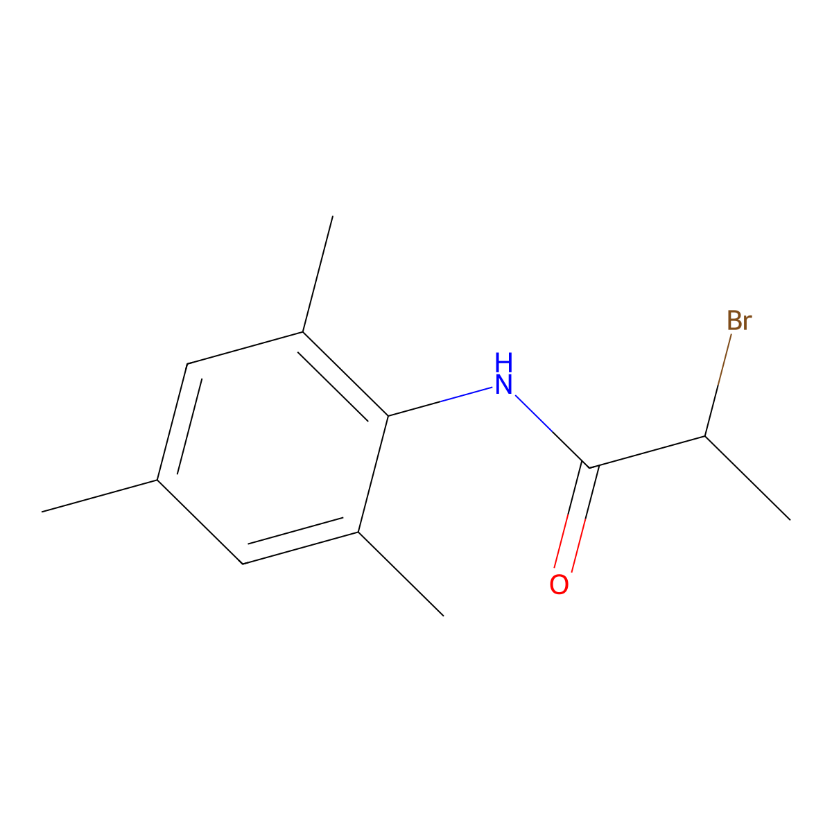 2-bromo-N-mesitylpropanamide molecular structure, CAS 104509-24-2