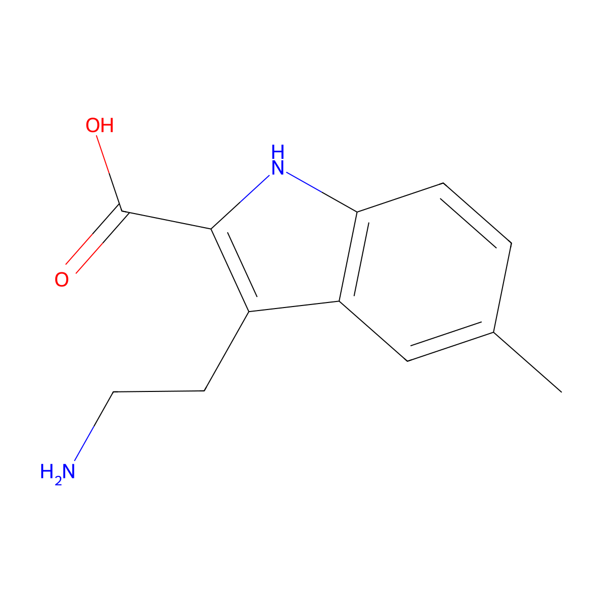 3-(2-Aminoethyl)-5-methyl-1H-indole-2-carboxylic acid molecular structure, CAS 104510-00-1