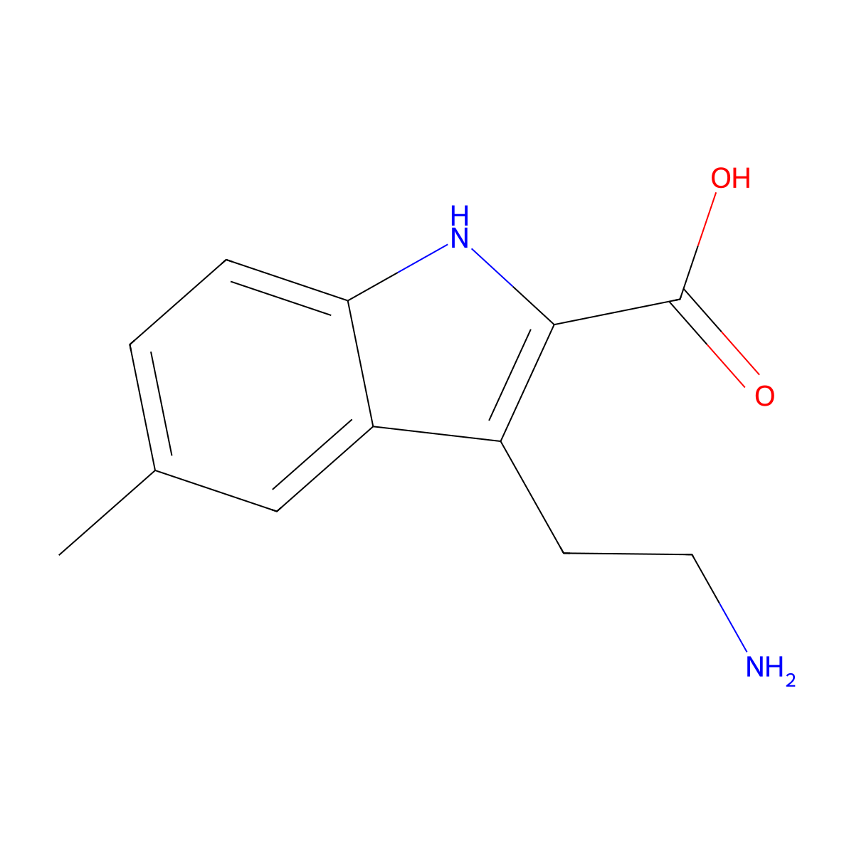 3-(2-Aminoethyl)-5-methyl-1H-indole-2-carboxylic acid molecular structure, CAS 104510-00-1