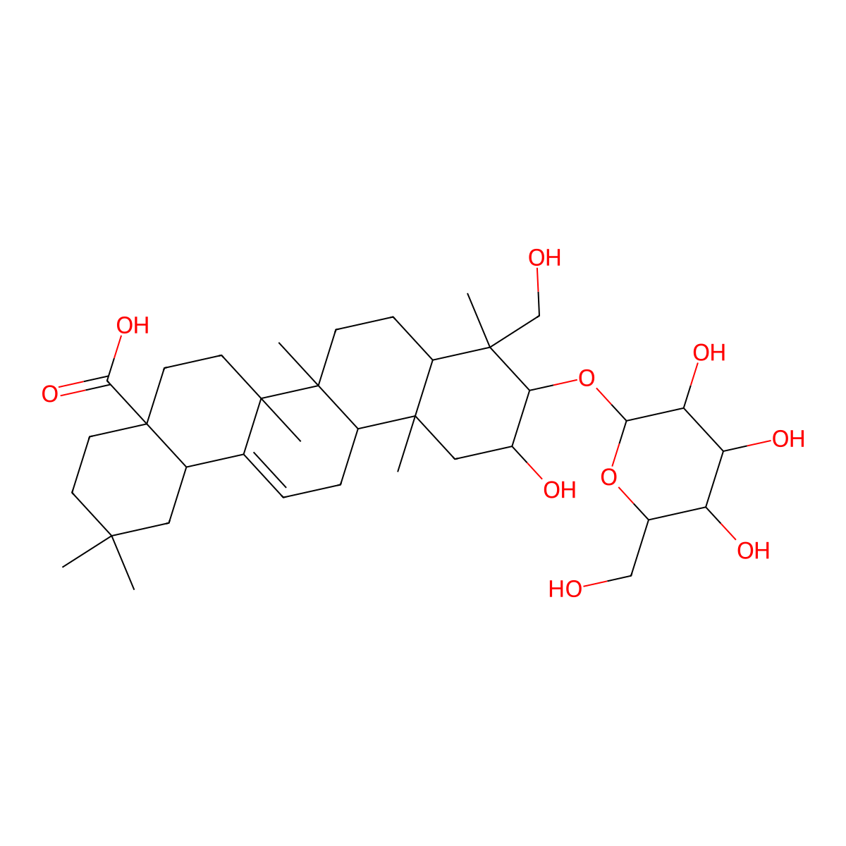 Bayogenin 3-O-beta-D-glucopyranoside molecular structure, CAS 104513-86-2