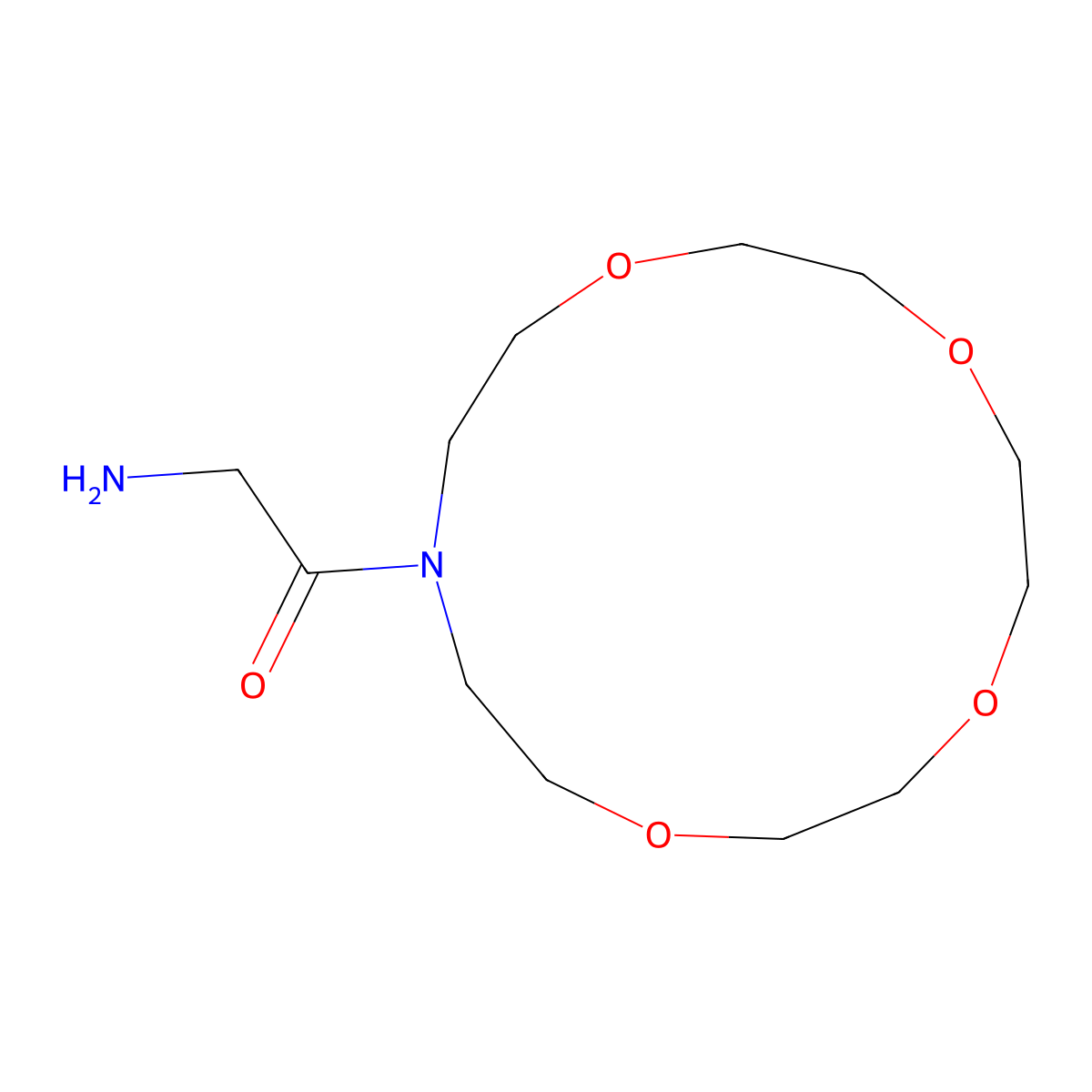 N-(Aminoacetyl)-1-aza-4,7,10-13-tetraoxacyclopentadecane molecular structure, CAS 104514-11-6