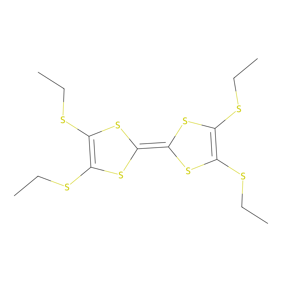 Tetrakis(ethylthio)tetrathiafulvalene molecular structure, CAS 104515-79-9
