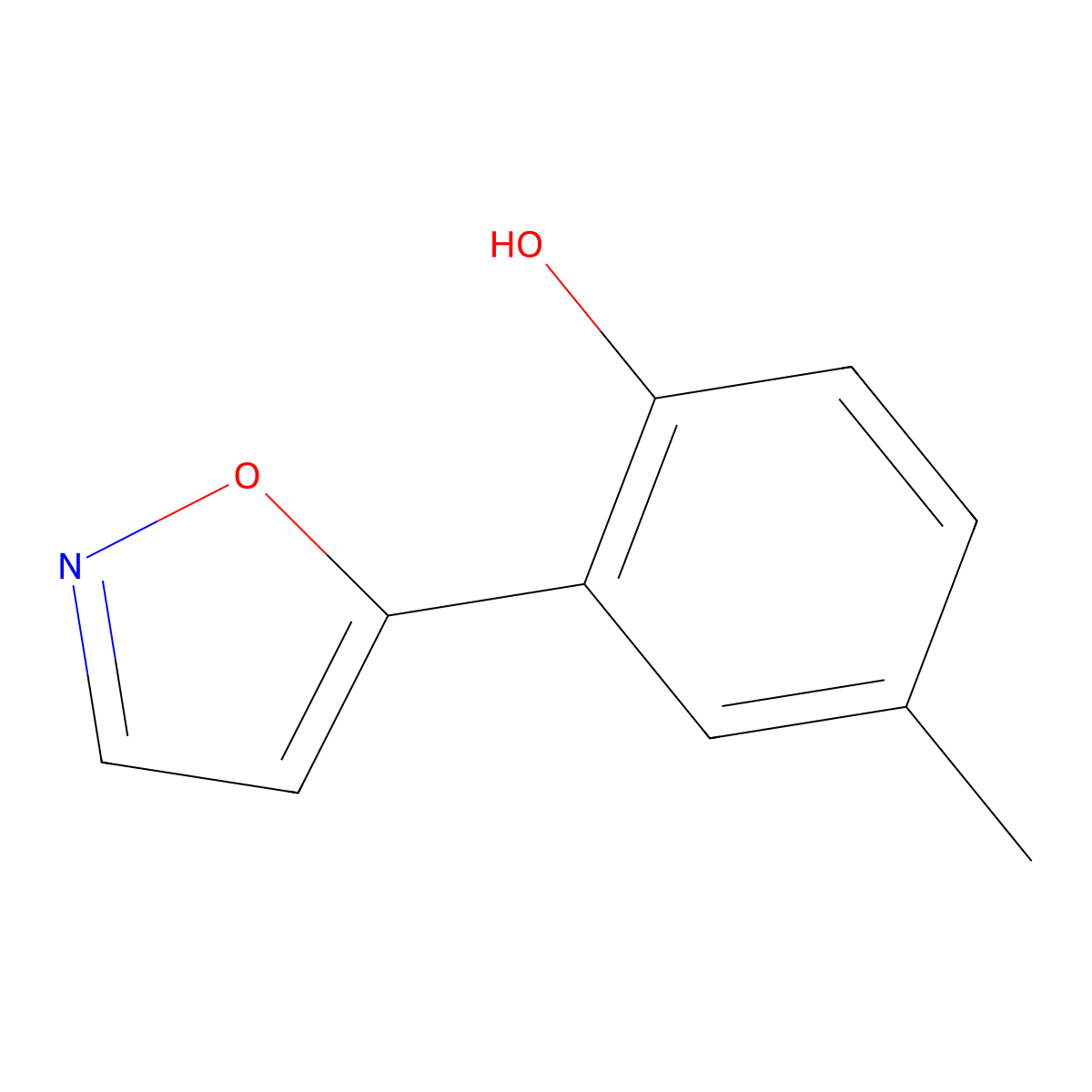 2-(5-Isoxazolyl)-4-methylphenol molecular structure, CAS 104516-57-6
