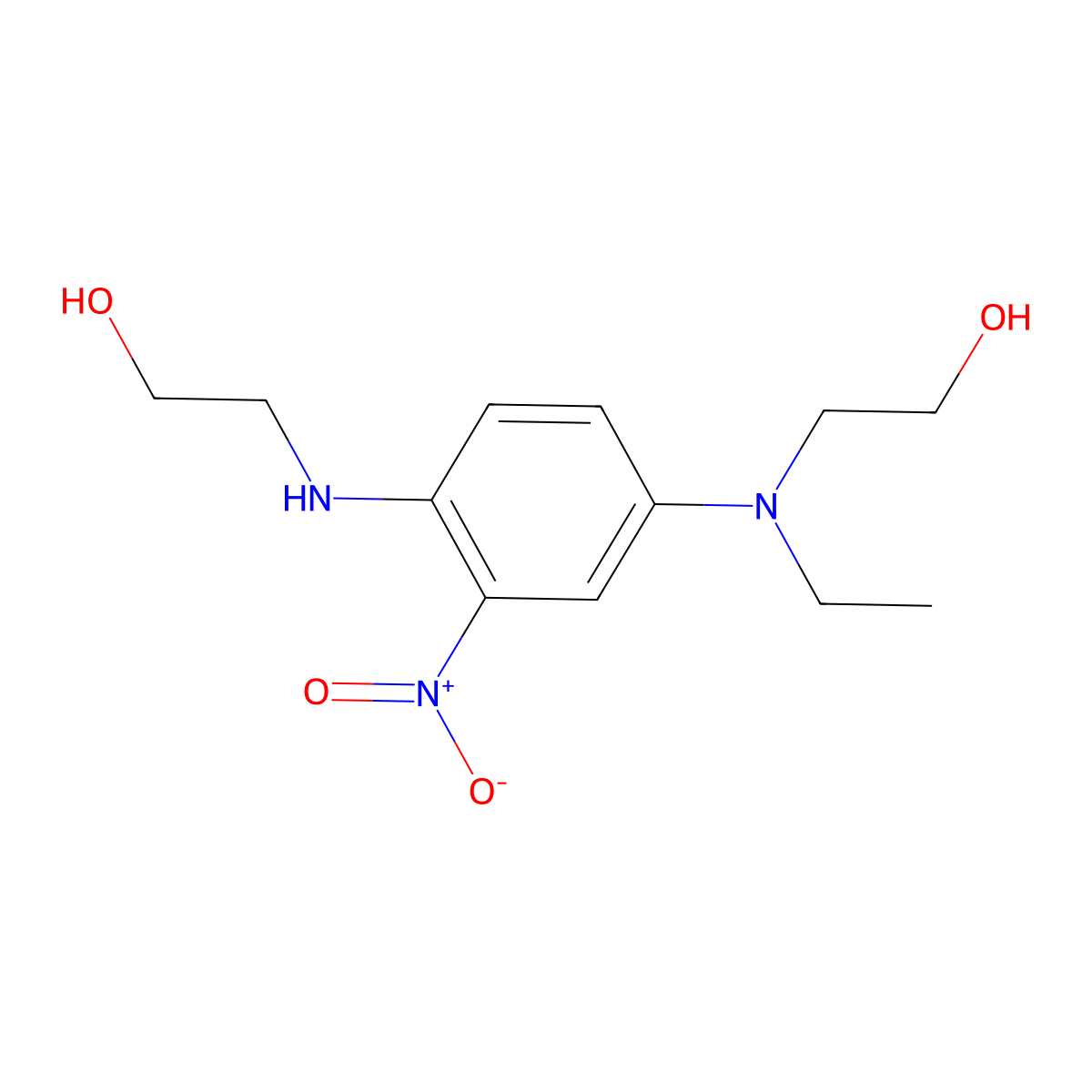 Ethanol, 2-[[4-[ethyl(2-hydroxyethyl)amino]-2-nitrophenyl]amino]- molecular structure, CAS 104516-93-0