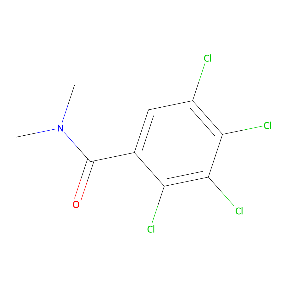 2,3,4,5-tetrachloro-N,N-dimethylbenzamide molecular structure, CAS 104517-34-2