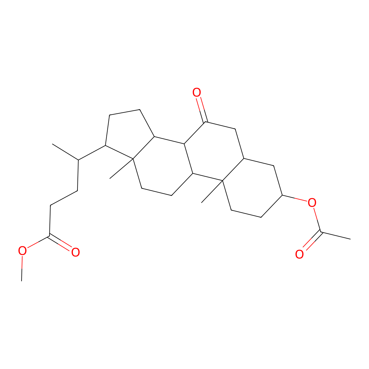 Cholan-24-oic acid, 3-(acetyloxy)-7-oxo-, methyl ester, (3alpha,5beta)- molecular structure, CAS 10452-65-0