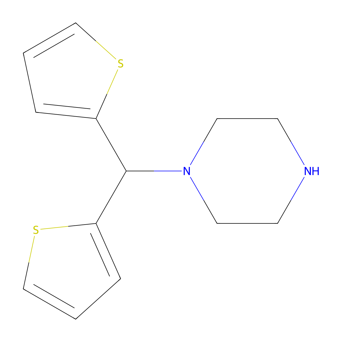 1-(Di-2-thienylmethyl)piperazine molecular structure, CAS 104523-10-6