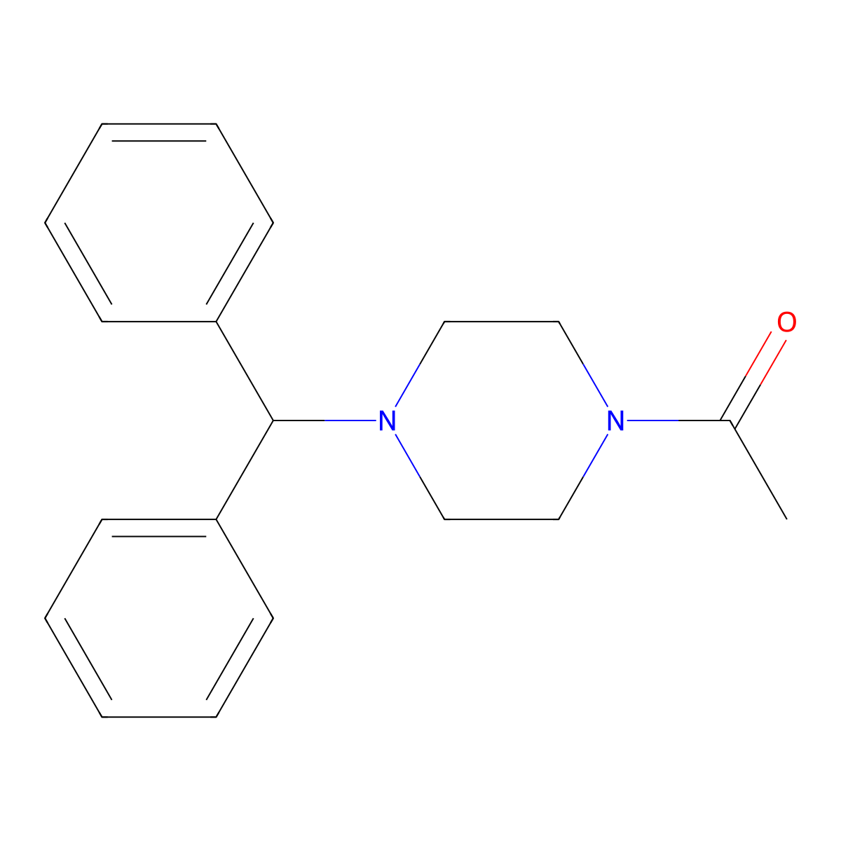 1-(4-Benzhydrylpiperazin-1-yl)ethanone molecular structure, CAS 104523-15-1