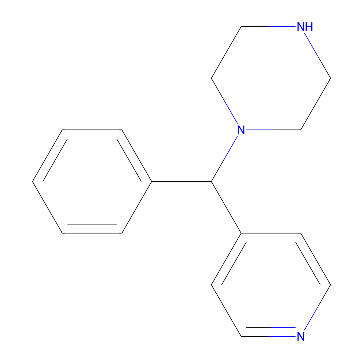 Piperazine, 1-(phenyl-4-pyridinylmethyl)- molecular structure, CAS 104523-21-9