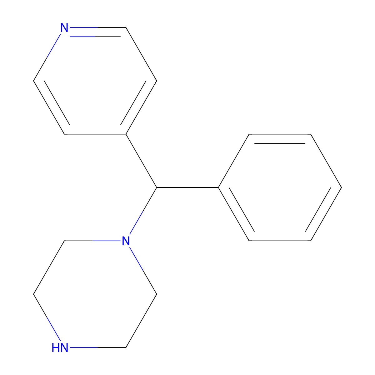 Piperazine, 1-(phenyl-4-pyridinylmethyl)- molecular structure, CAS 104523-21-9
