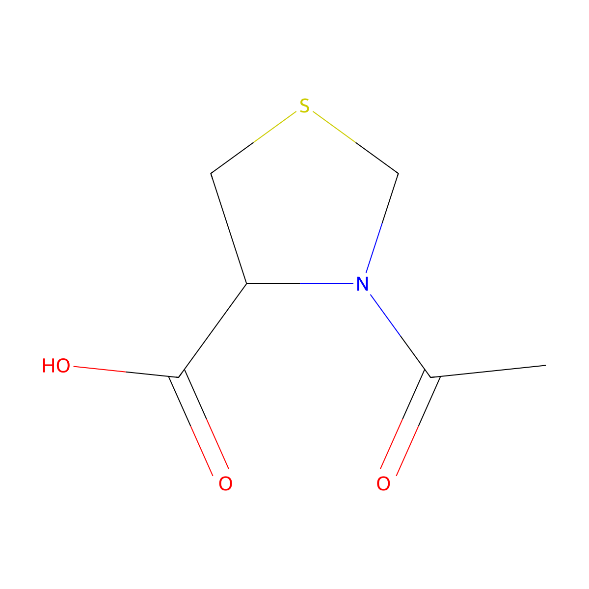 (4S)-3-acetyl-1,3-thiazolidine-4-carboxylic acid molecular structure, CAS 104527-63-1