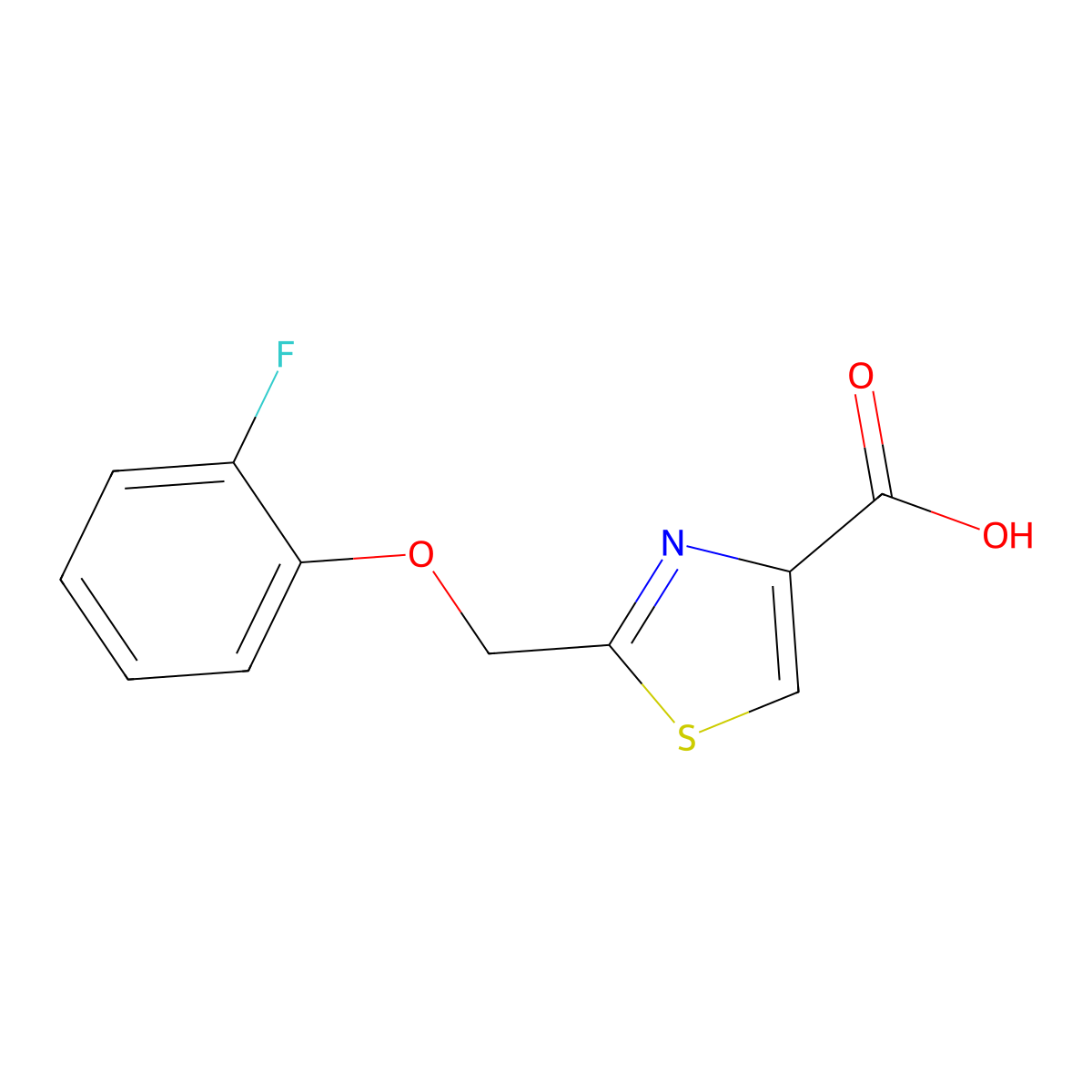 2-((2-Fluorophenoxy)methyl)thiazole-4-carboxylic acid molecular structure, CAS 1045283-48-4