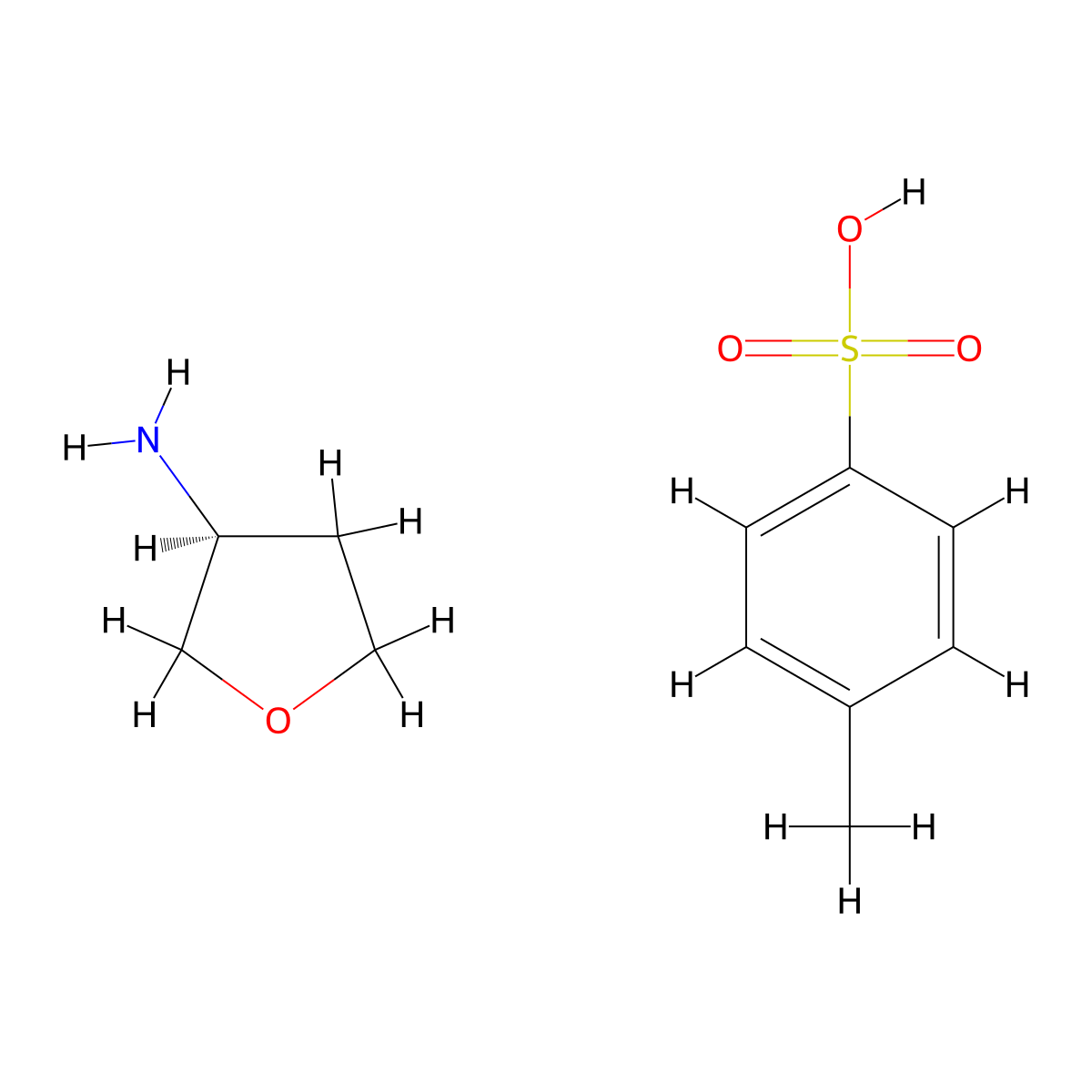 (5)-(-)-3-Aminotetrahydrofuran-4-toulene-sulfonate molecular structure, CAS 104530-80-5