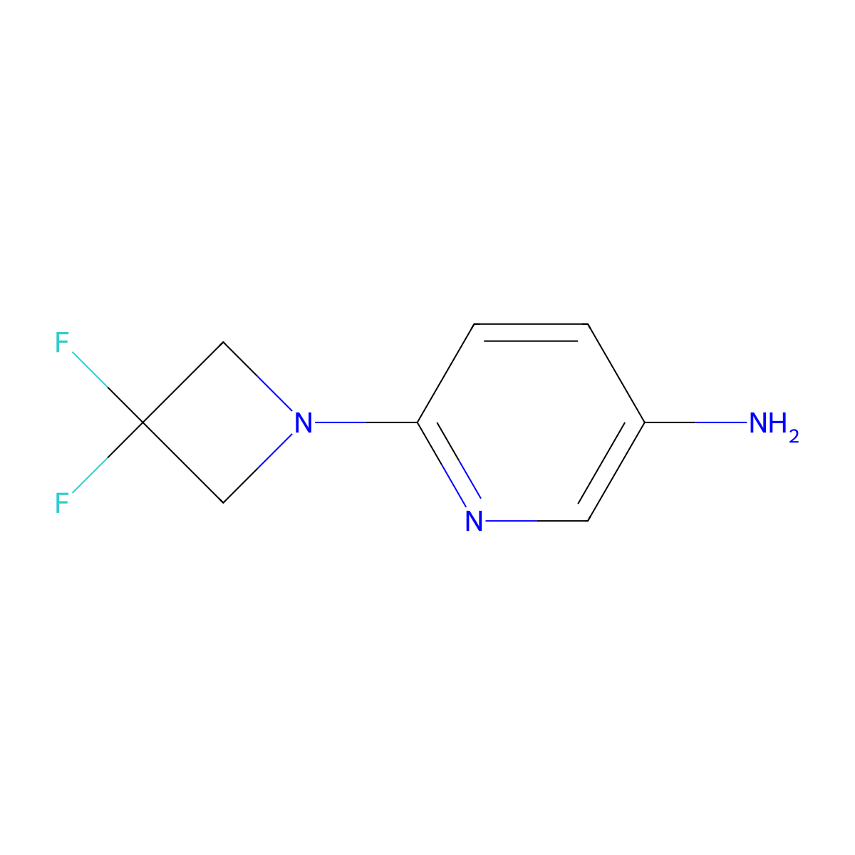 6-(3,3-Difluoroazetidin-1-yl)pyridin-3-amine molecular structure, CAS 1045335-19-0