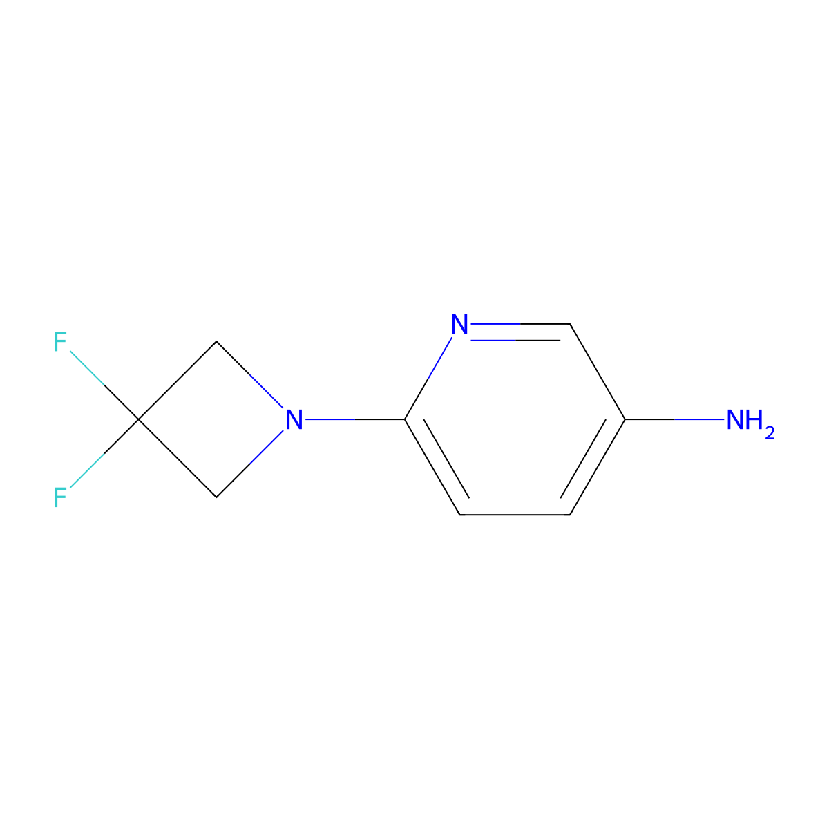 6-(3,3-Difluoroazetidin-1-yl)pyridin-3-amine molecular structure, CAS 1045335-19-0