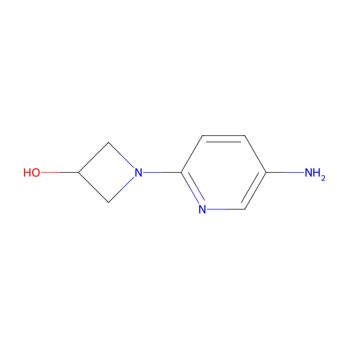 1-(5-Aminopyridin-2-yl)azetidin-3-ol molecular structure, CAS 1045335-20-3