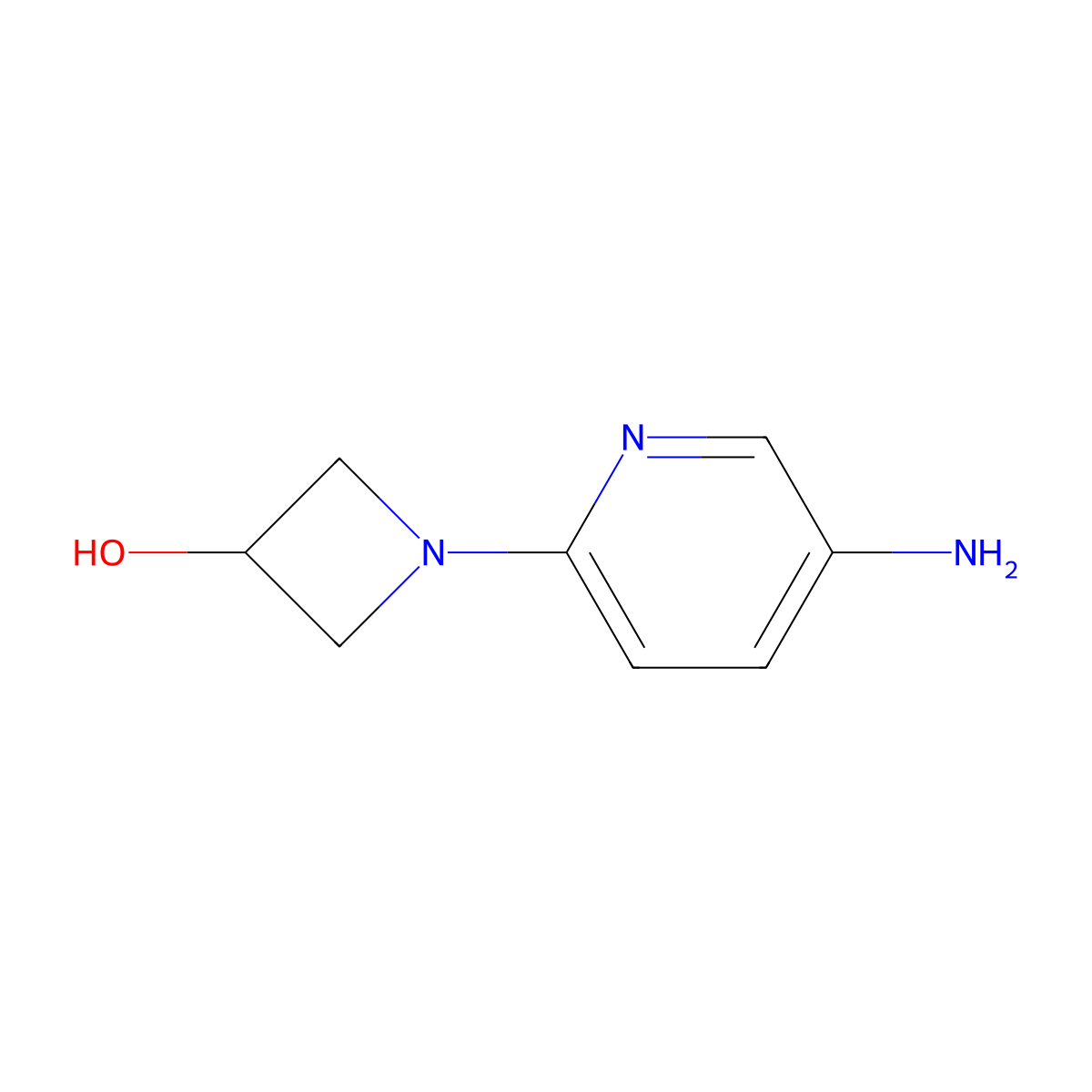 1-(5-Aminopyridin-2-yl)azetidin-3-ol molecular structure, CAS 1045335-20-3