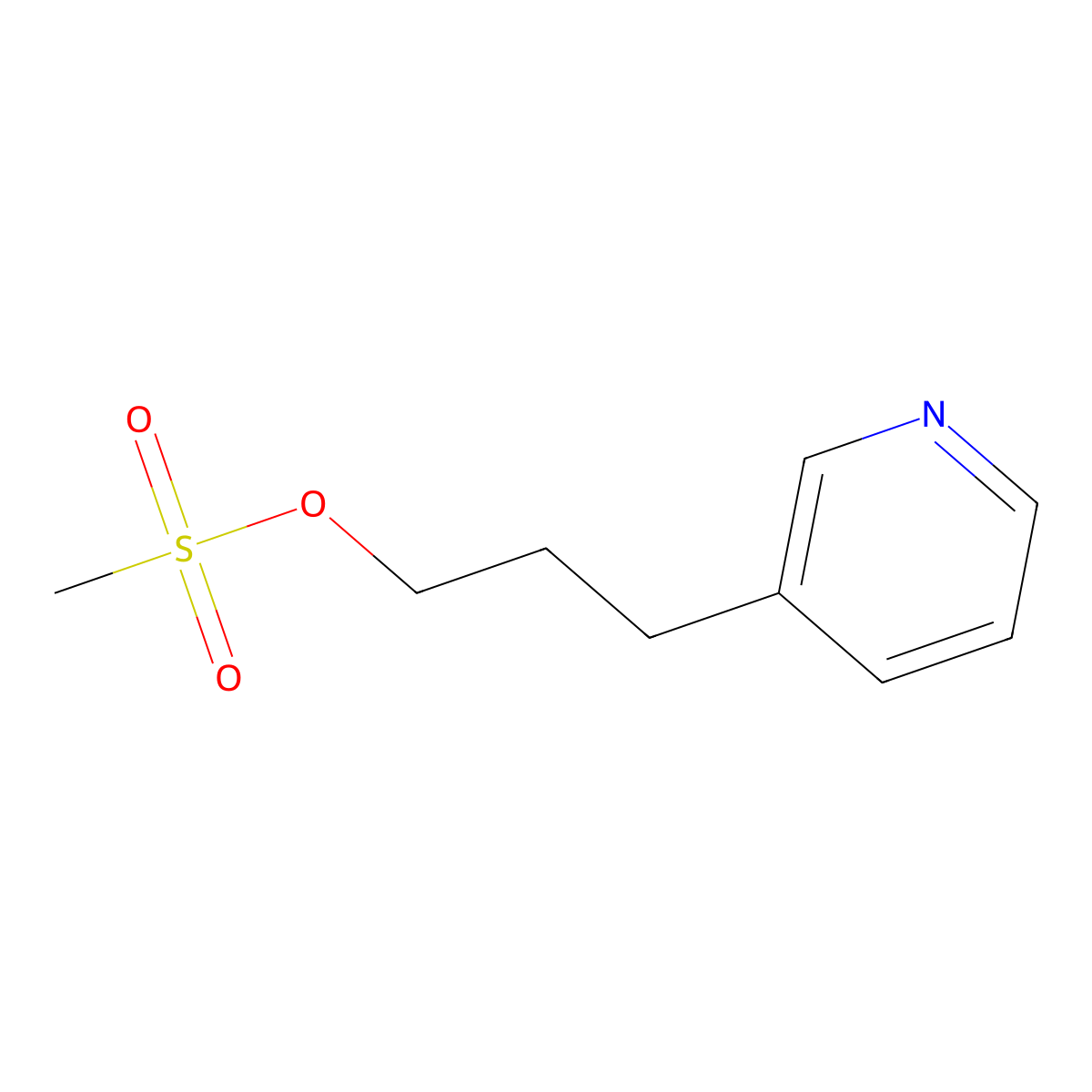3-Pyridinepropanol, 3-methanesulfonate molecular structure, CAS 104536-57-4