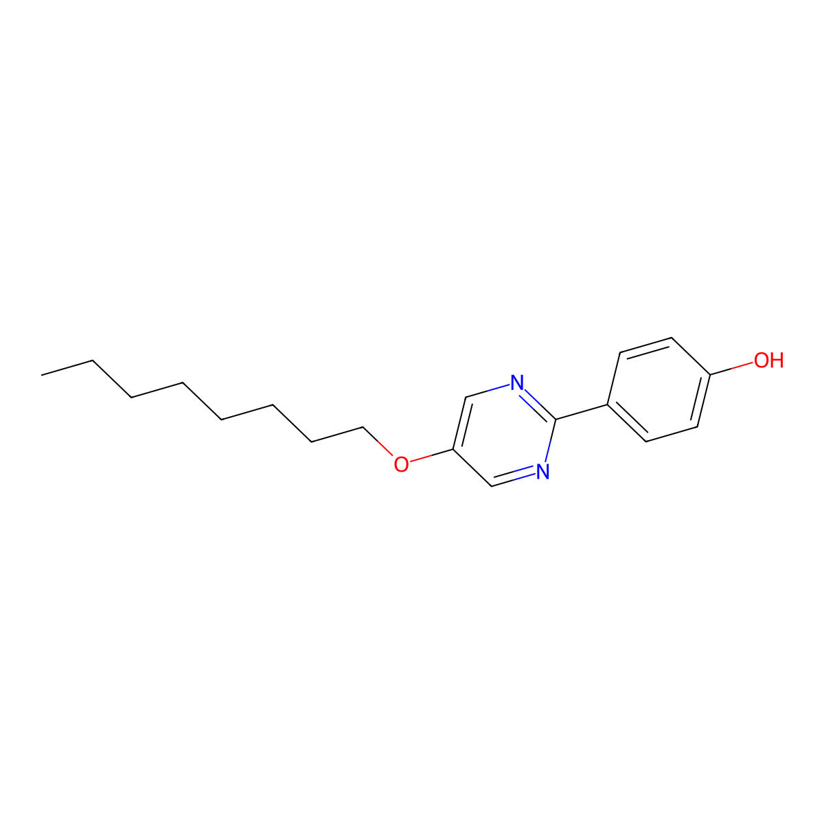 Phenol, 4-[5-(octyloxy)-2-pyrimidinyl]- molecular structure, CAS 104539-91-5