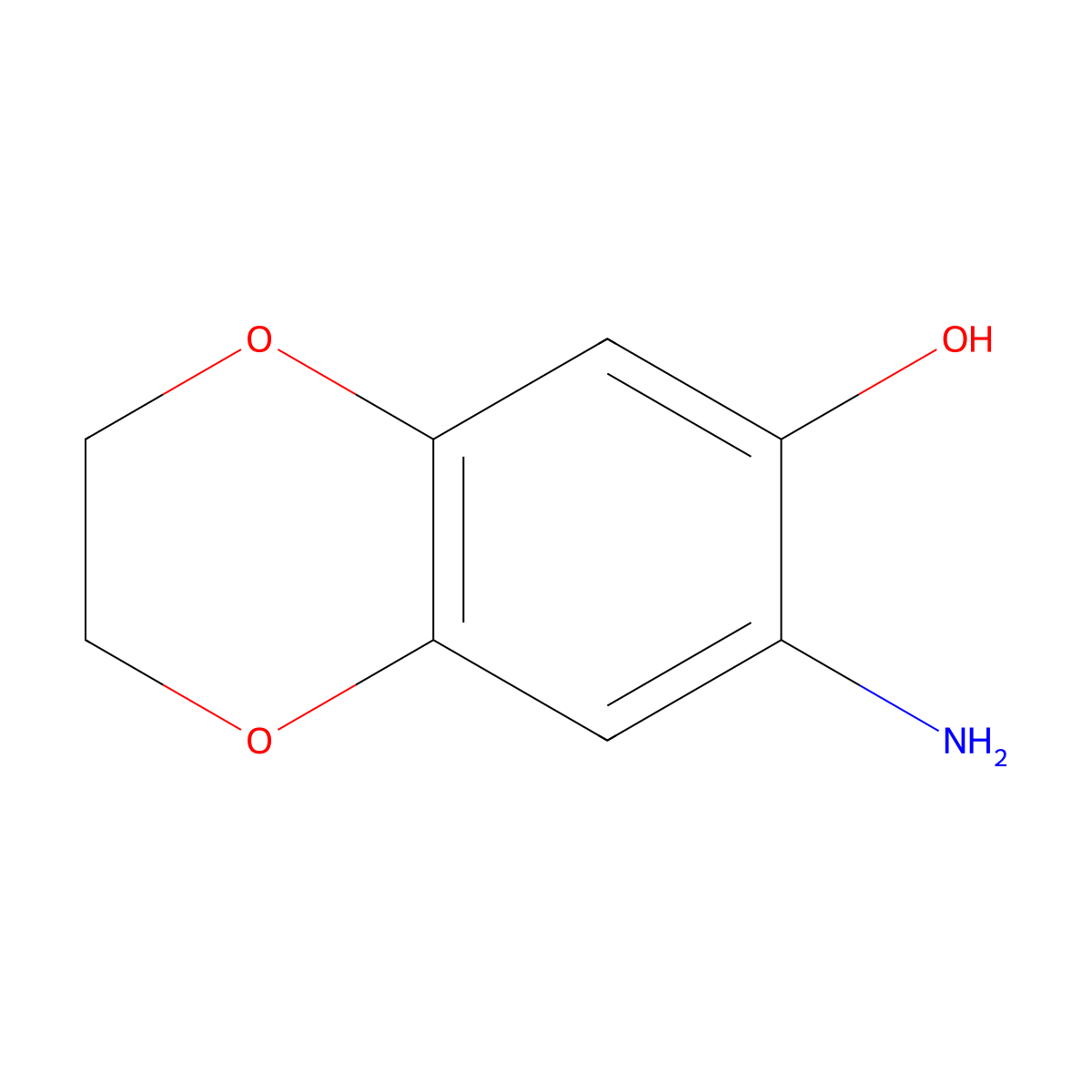 7-Amino-2,3-dihydro-1,4-benzodioxin-6-ol molecular structure, CAS 104540-03-6