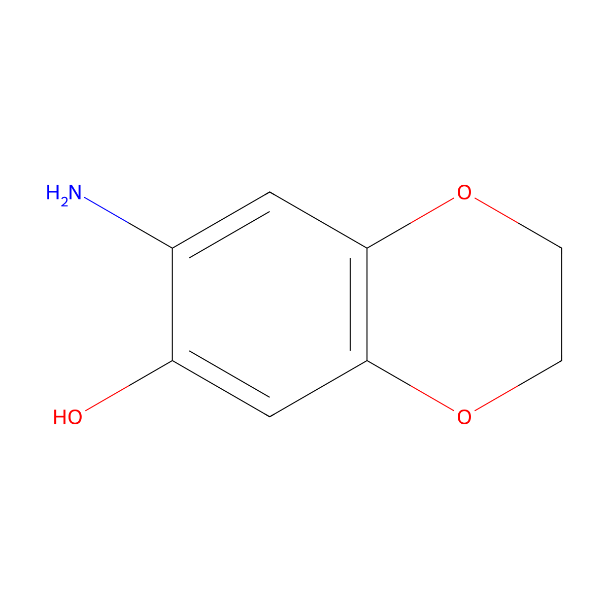 7-Amino-2,3-dihydro-1,4-benzodioxin-6-ol molecular structure, CAS 104540-03-6