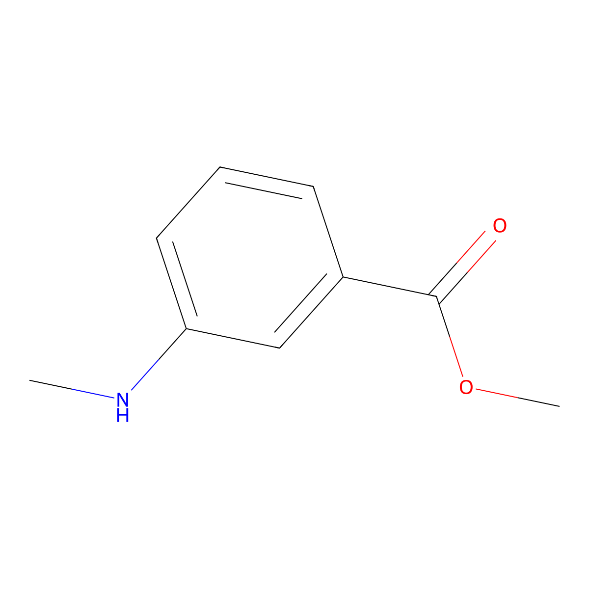 Benzoic acid, 3-(methylamino)-, methyl ester molecular structure, CAS 104542-38-3