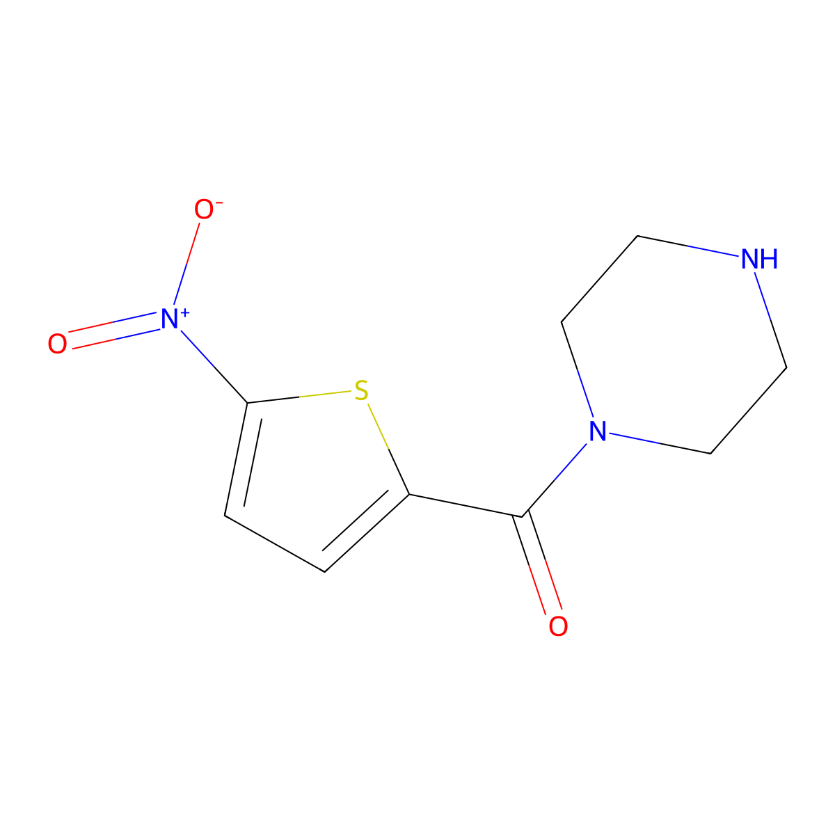 1-(5-Nitrothiophene-2-carbonyl)piperazine molecular structure, CAS 104554-65-6