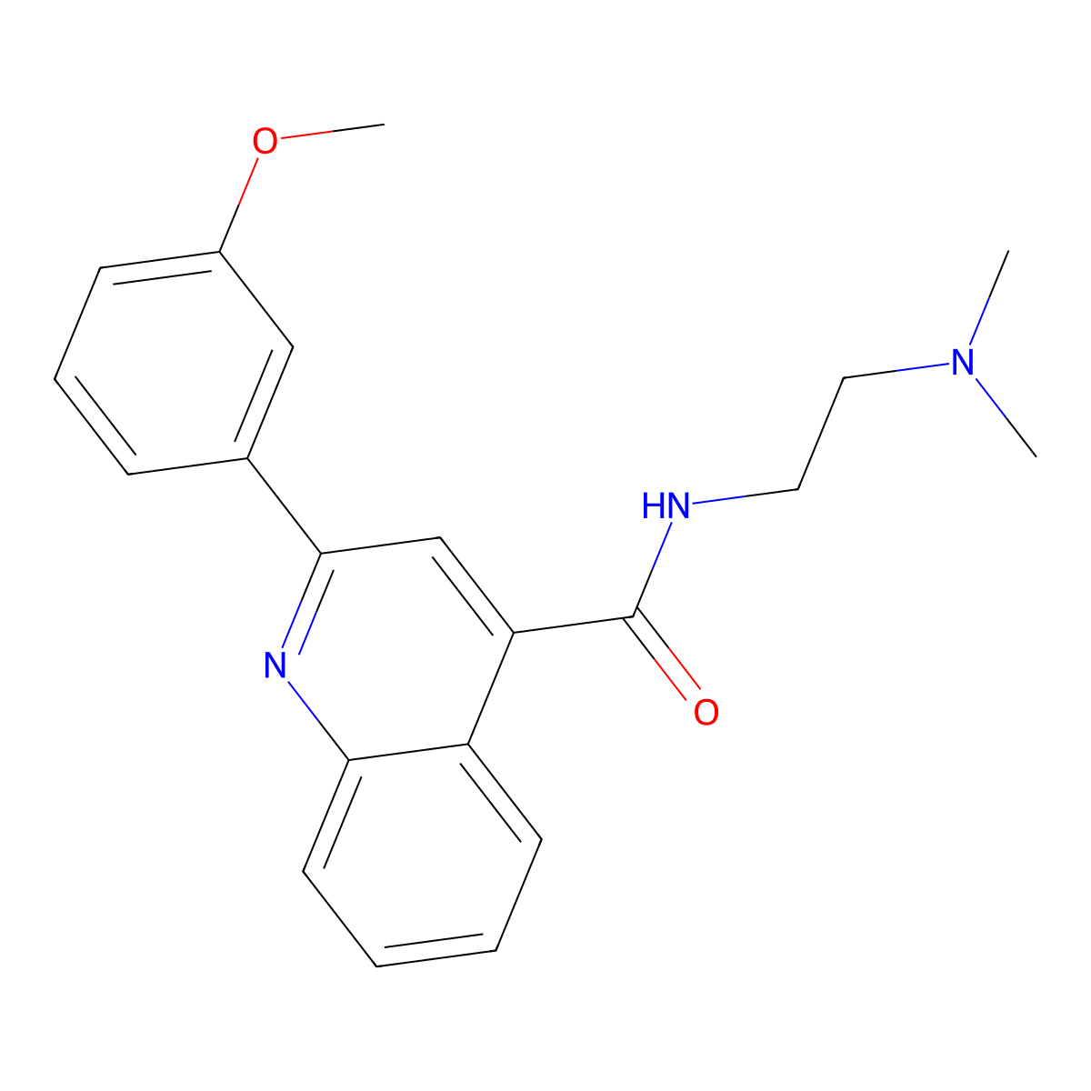 N-[2-(dimethylamino)ethyl]-2-(3-methoxyphenyl)quinoline-4-carboxamide molecular structure, CAS 1045551-20-9