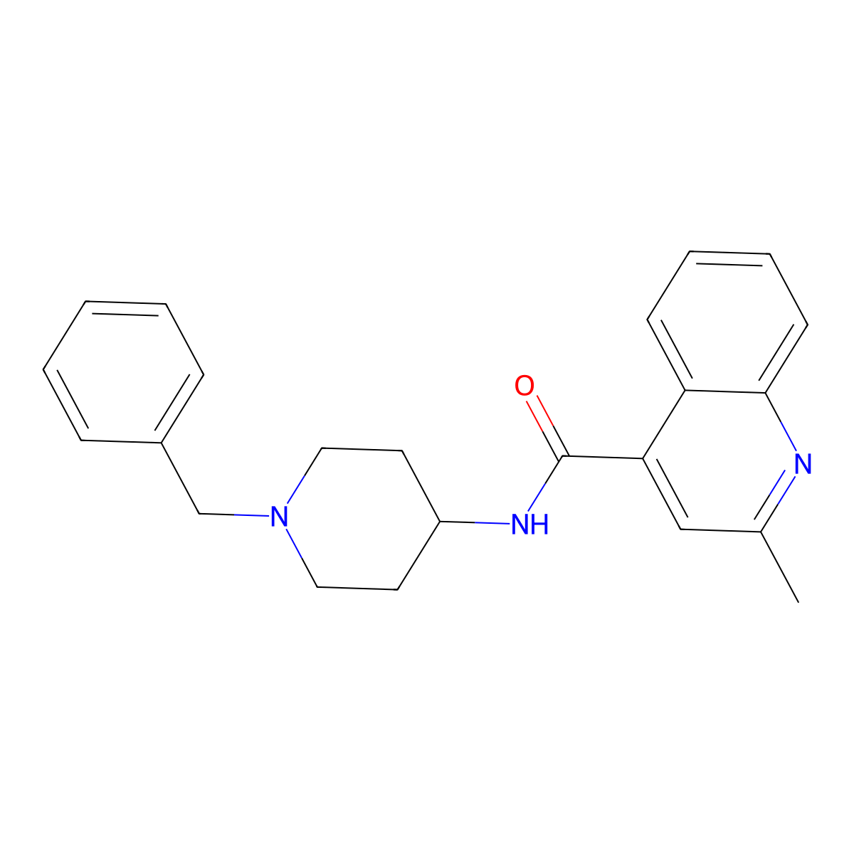 N-(1-benzyl-4-piperidyl)-2-methyl-4-quinolinecarboxamide molecular structure, CAS 1045559-18-9