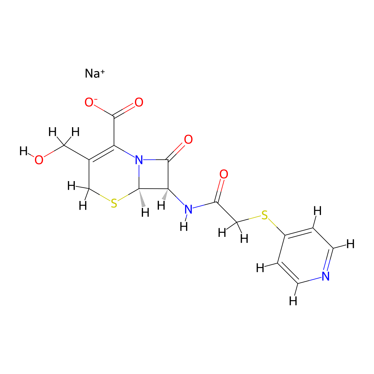 Desacetylcephapirin sodium molecular structure, CAS 104557-24-6