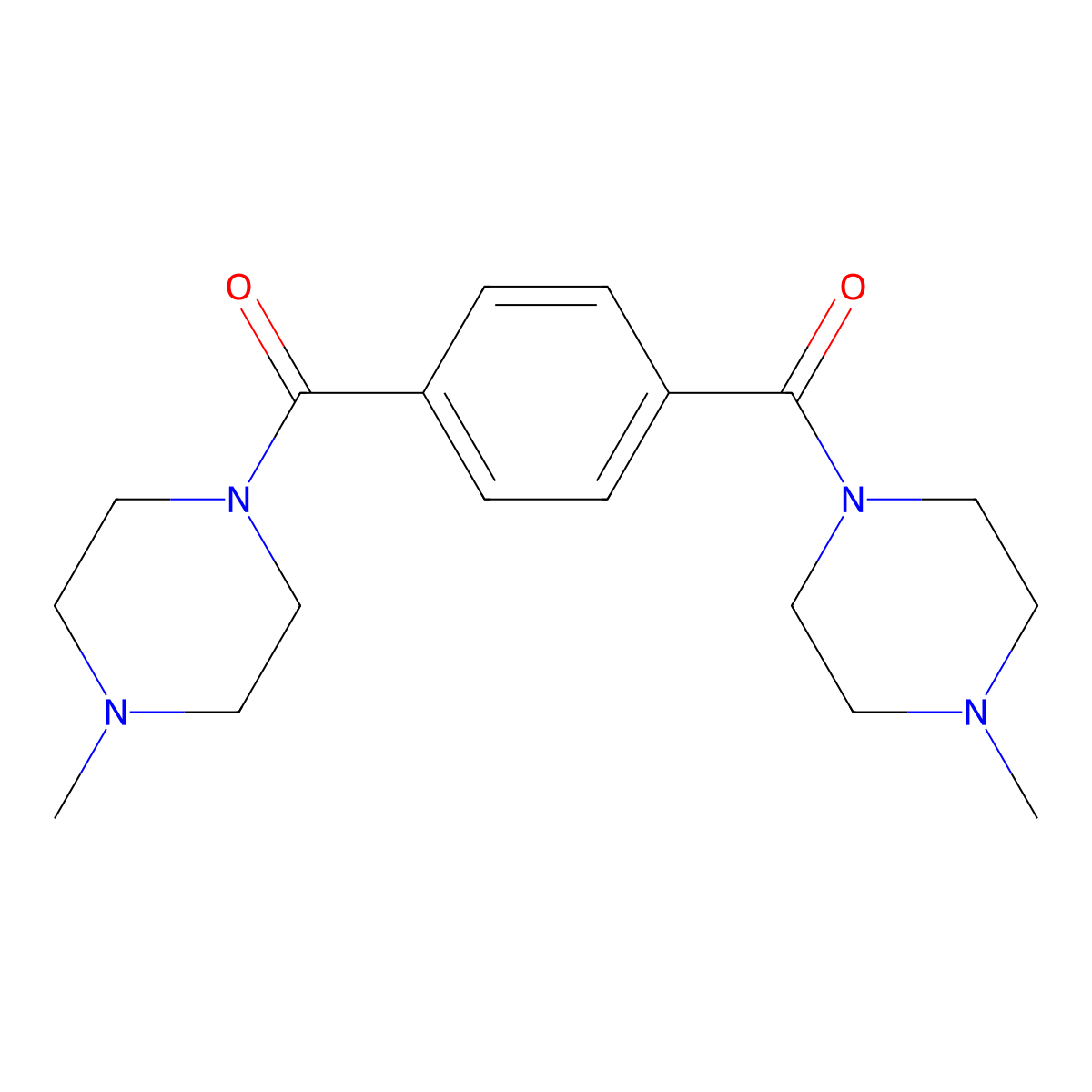 (4-Methylpiperazino){4-[(4-methylpiperazino)carbonyl]phenyl}methanone molecular structure, CAS 104560-24-9