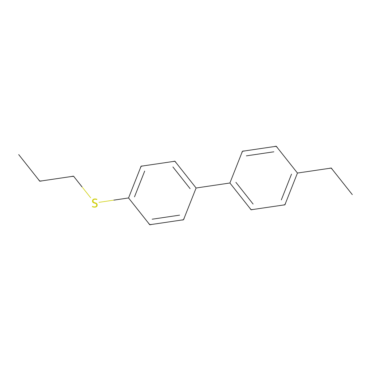 4-Ethyl-4'-(propylthio)-1,1'-biphenyl molecular structure, CAS 104560-84-1