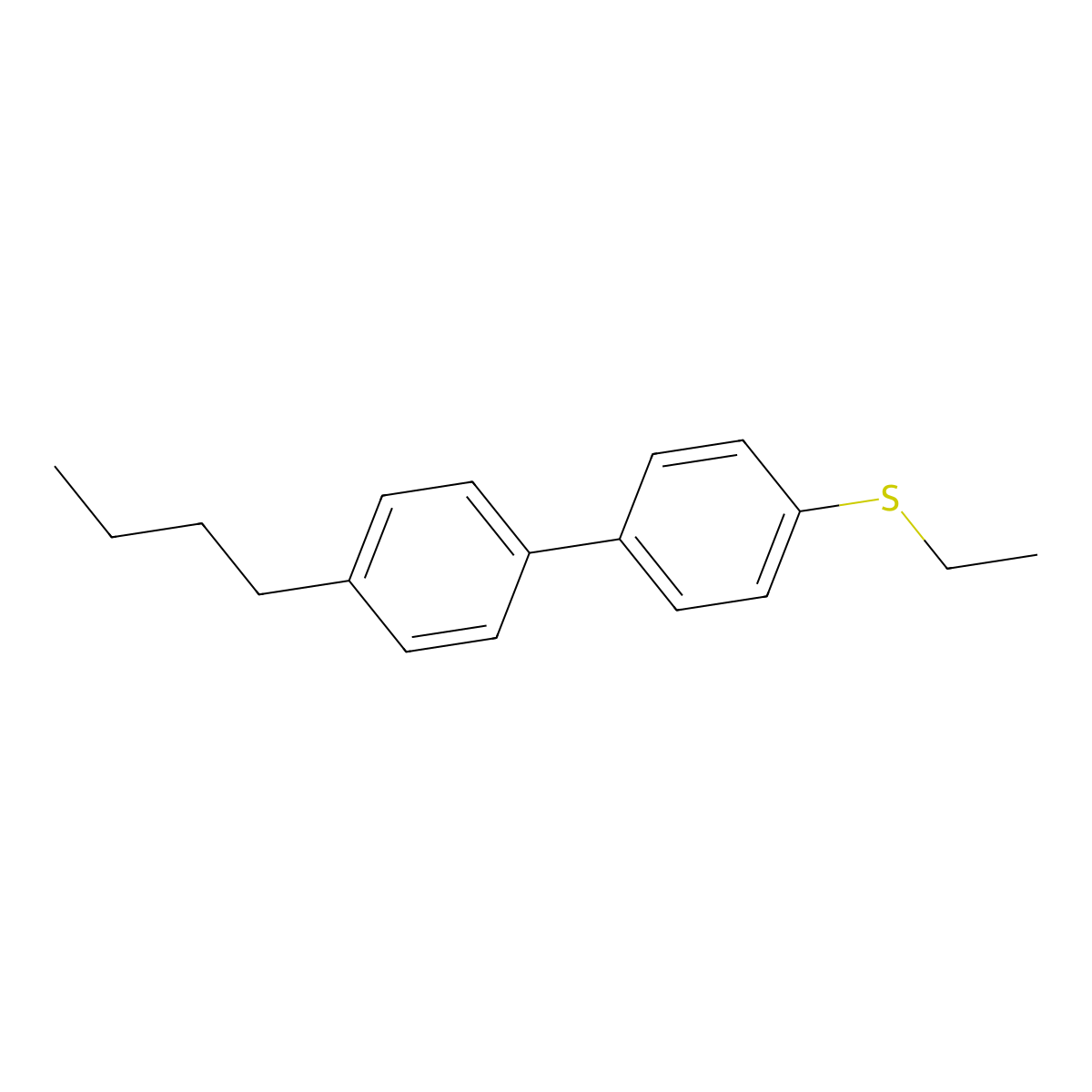 4-Butyl-4'-(ethylthio)-1,1'-biphenyl molecular structure, CAS 104560-86-3