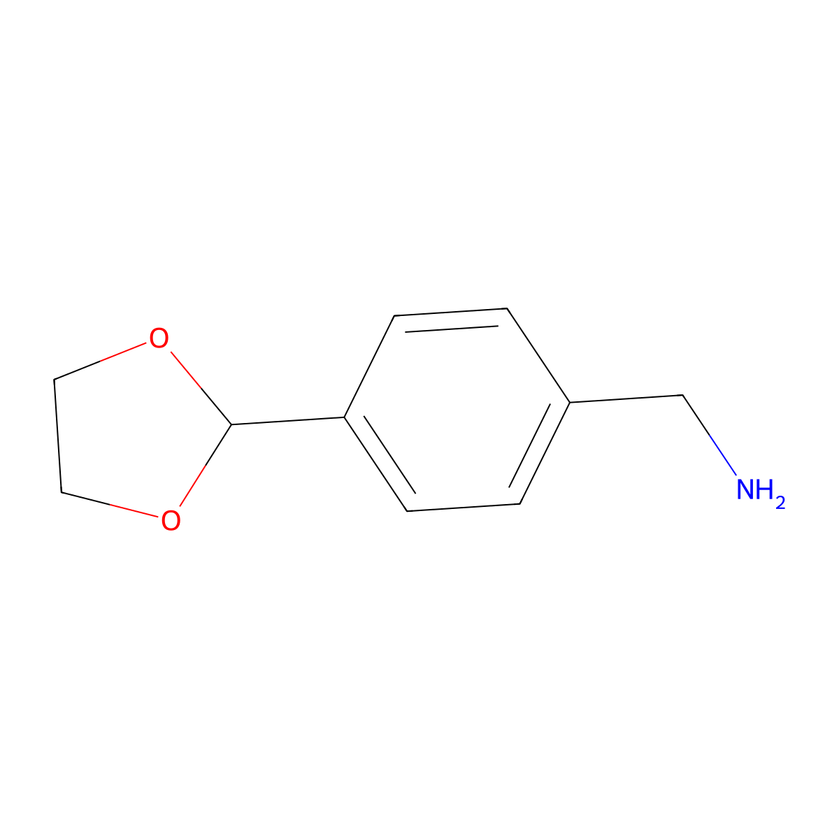 [4-(1,3-Dioxolan-2-yl)phenyl]methanamine molecular structure, CAS 104566-44-1