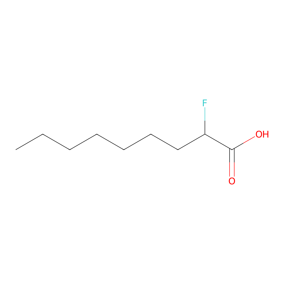 2-Fluorononanoic acid molecular structure, CAS 10457-81-5