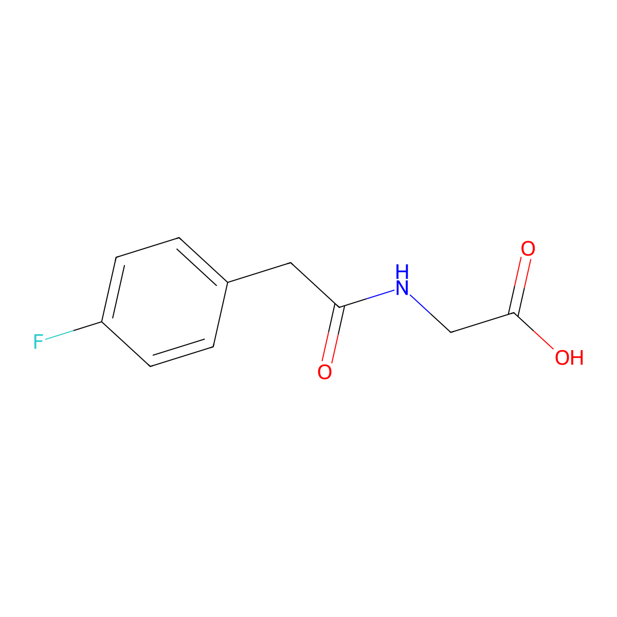 N-[(4-fluorophenyl)acetyl]glycine molecular structure, CAS 10457-87-1